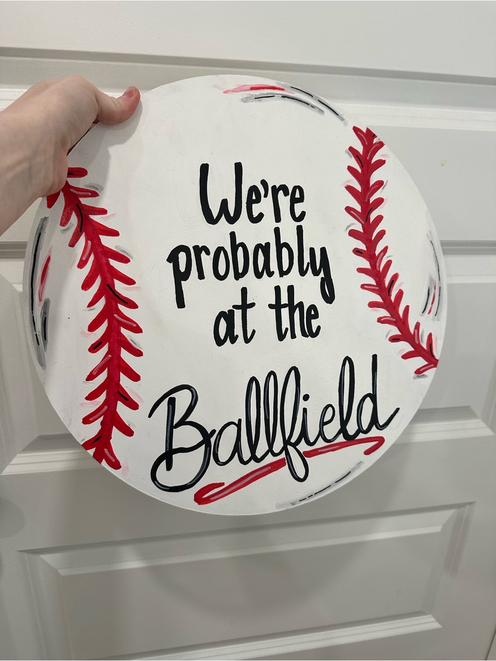 Baseball Handmade Door Sign